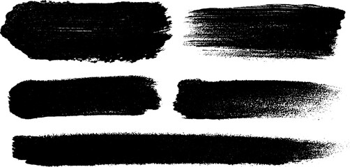Aufkleber - Black ink texture swatches and splatter for creative design and artistic projects