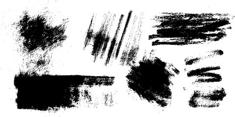 Aufkleber - Abstract charcoal sketch elements for artistic design and texture exploration