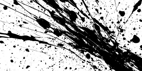 Aufkleber - Expressive ink splatter art on white background for creative design projects