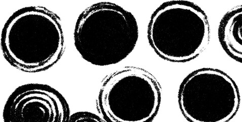 Poster - Circular ink stamp textures for creative design projects and crafting