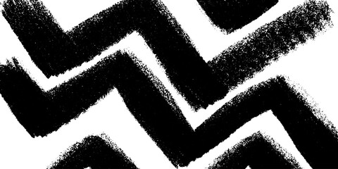 Aufkleber - Abstract zigzag pattern with hand drawn black sketchy lines for design