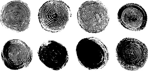 Poster - Circular ink stamp textures series for creative design and artistic projects