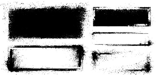 Poster - Versatile grunge ink frame set for creative design projects and textural borders