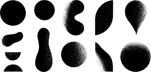 Aufkleber - Abstract ink shapes collection for modern design and art projects