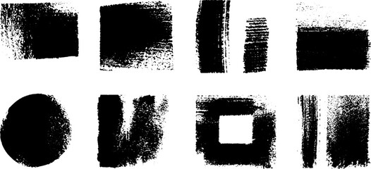 Aufkleber - Collection of rough abstract ink shapes for creative design projects