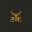 © Zee Editx - vector illustration of a shield, ze logo with horn