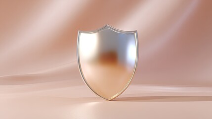 Poster - Silver Shield Icon on Soft Blurred Background for Safety Concept