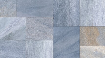 Poster - Blue Slate Tile Background with Textured Surface and Variations