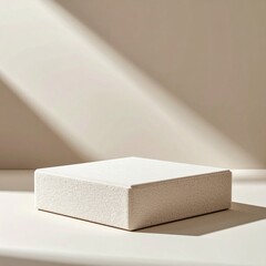 Aufkleber - White Cube Platform Display on Beige Background