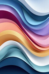 Poster - Abstract multicolor wavy layered background with vibrant and smooth textures