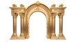 © BALOCH - Golden archway with ornate columns stands elegantly isolated on transparent background