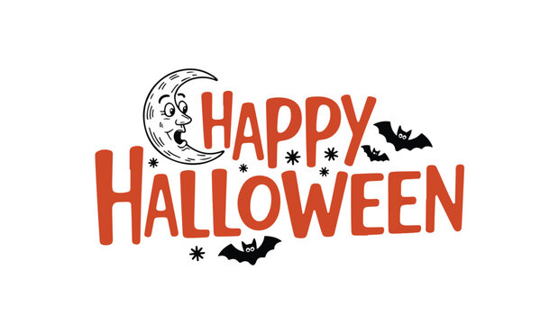 Happy Halloween lettering designs with  text decorated . Text, Typescript, Vector, Halloween, Horror, use in banner, poster etc. 