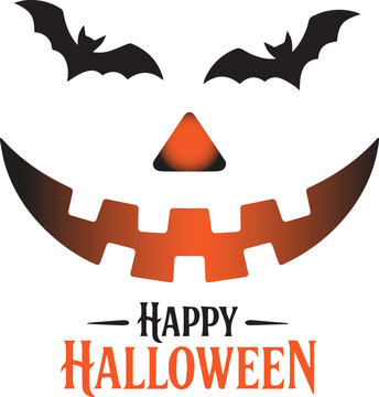 Happy Halloween lettering designs with  text decorated . Text, Typescript, Vector, Halloween, Horror, use in banner, poster etc. 