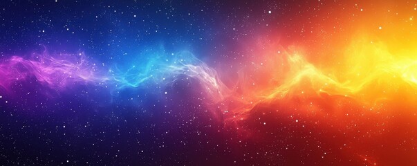 Poster - Vibrant cosmic gradient with purple, orange, and glowing nebula effects
