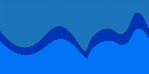 Poster - Gradient tones of blue form wavy, curvy lines creating an abstract and soothing composition. Ideal for backgrounds, web design, or artistic concepts needing flow and calm elegance.