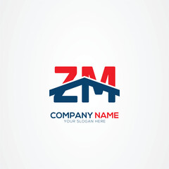 Leinwandbilder - ZM or MZ Creative Modern Letters Logo Design Element
