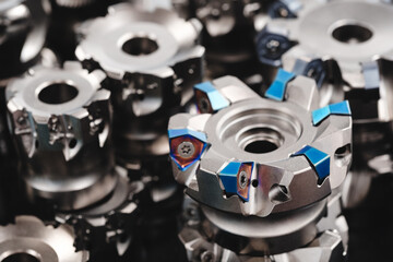 Poster - various types of drill bitsmilling cutter . display is organized and bits are arranged in a way that makes it easy to see differences between them