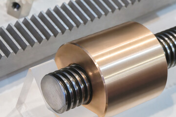 Aufkleber - industrial  collection of metal gears and screws. Concept of precision and technicality, as the various parts are arranged in neat and organized manner