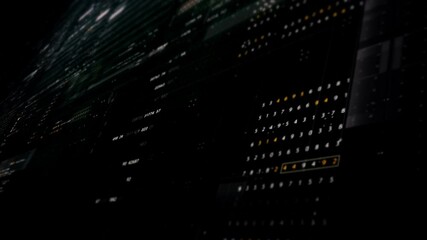Poster - Futuristic digital screen matrix with encrypted data, hi-tech telemetry, and dynamic code patterns. Ideal for desktop displays, sci-fi UI, and cyber tech backgrounds