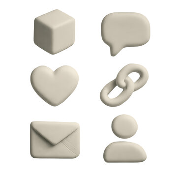 Creamy rendered social media icons offer a clean and modern interface design element.