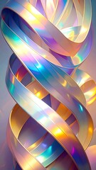 Poster - Abstract Iridescent Spiral Design with Pastel Colors