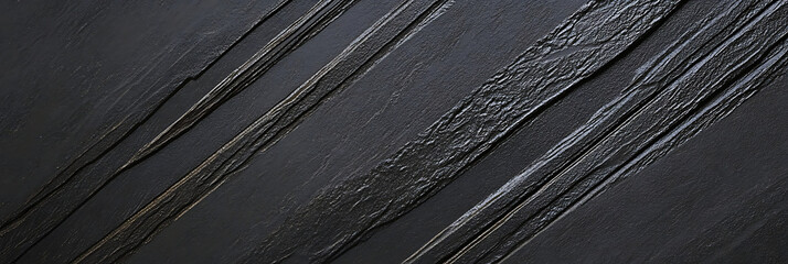 Poster - Black and gray abstract background with diagonal lines, a dark gradient wallpaper for design or text backdrop.