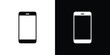 © Raj - Cell phone icon silhouette vector flat illustration design pack.