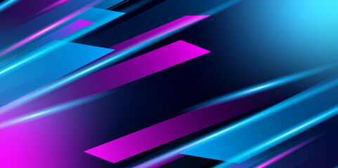 Poster - Modern abstract high-speed light effect.  Futuristic technology interface with arrows, lines, waves, speed lights, motion, data concept, science element, cyberspace shapes, and connection lines.vector