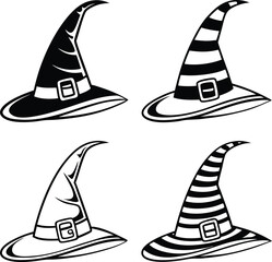 Aufkleber - a set of different hats with a street safety cone warning symbol vector illustration
