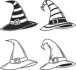 Aufkleber - sailing adventure vector illustration featuring a set of nautical hats on the open sea