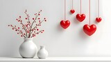 Valentine's day hearts background, red hearts decoration, love and romance concept image design
