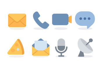 Poster - Communication and media vector illustration for digital design with modern icons
