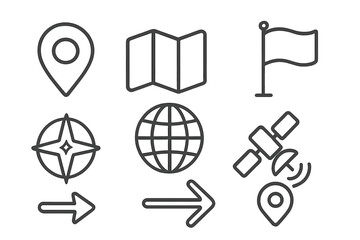 Poster - Navigation and travel icons vector illustration for map and gps design