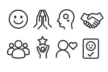 Poster - Minimalist human interaction icons vector illustration for web and app design