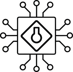 Poster - Modern ai chip with integrated power symbol technology concept isolated on transparent background