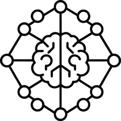 Poster - Artificial intelligence brain in a digital network isolated on transparent background