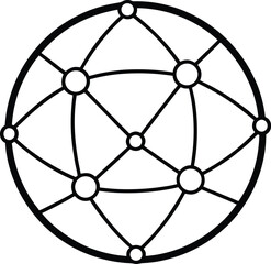Poster - Global network connection with digital neural grid isolated on transparent background