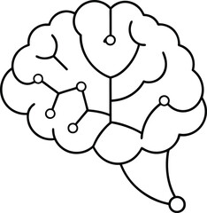 Poster - Detailed neural brain map with connections and nodes isolated on transparent background