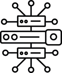 Poster - Server with ai generated data lines and glowing circuits isolated on transparent background