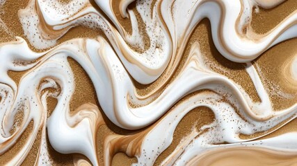 Poster - Creamy textures blend seamlessly with golden hues, creating a visually pleasing and artistic composition that captivates the viewer