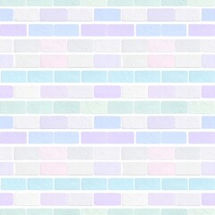 Poster - Pastel Brick Wall Texture Seamless Pattern