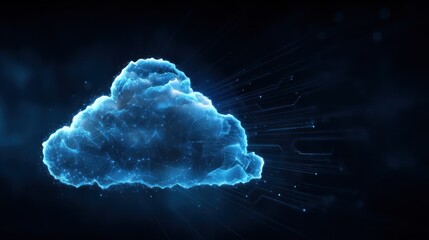 Poster - Digital cloud technology illustration