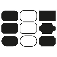 Leinwandbilder - Label tag icons. Rounded badge symbols. Blank sticker Vector. Contrast shape design.