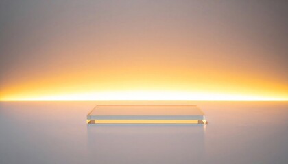 Aufkleber - Clear Acrylic Display Platform with Warm Yellow Backlighting