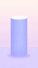 Poster - Pale Lavender Cylinder on Pastel Background