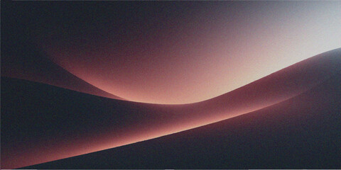 Wall Mural - Fractal color lines illustrate a digital sunrise over mountains with a creative light wave design