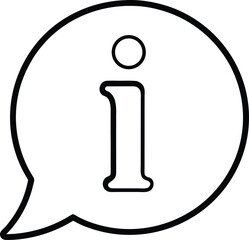 Poster - Chat bubble icon with an information symbol for help and support