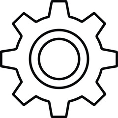Poster - Modern thin outline gear icon for settings and configuration