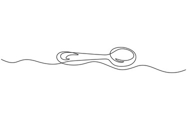 Poster - Knife, spoon and fork continuous one line drawing and isolated world food day outline vector, Dining table line art vector illustration with transparent background editable stroke.