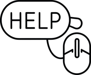 Aufkleber - User clicks a help button for online support and assistance
